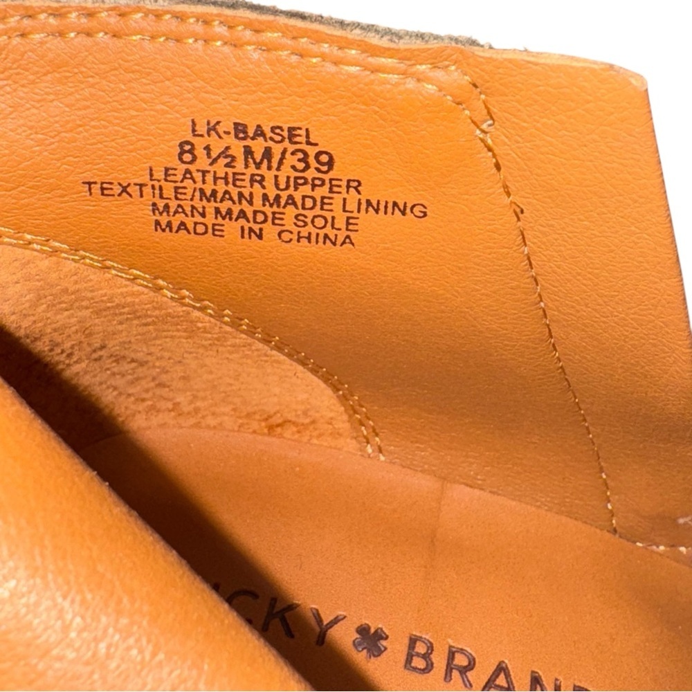 Lucky Brand® Basel Bootie Stonerock Crocodile Suede Double Zippers Stacked Heel - Picture 8 of 9